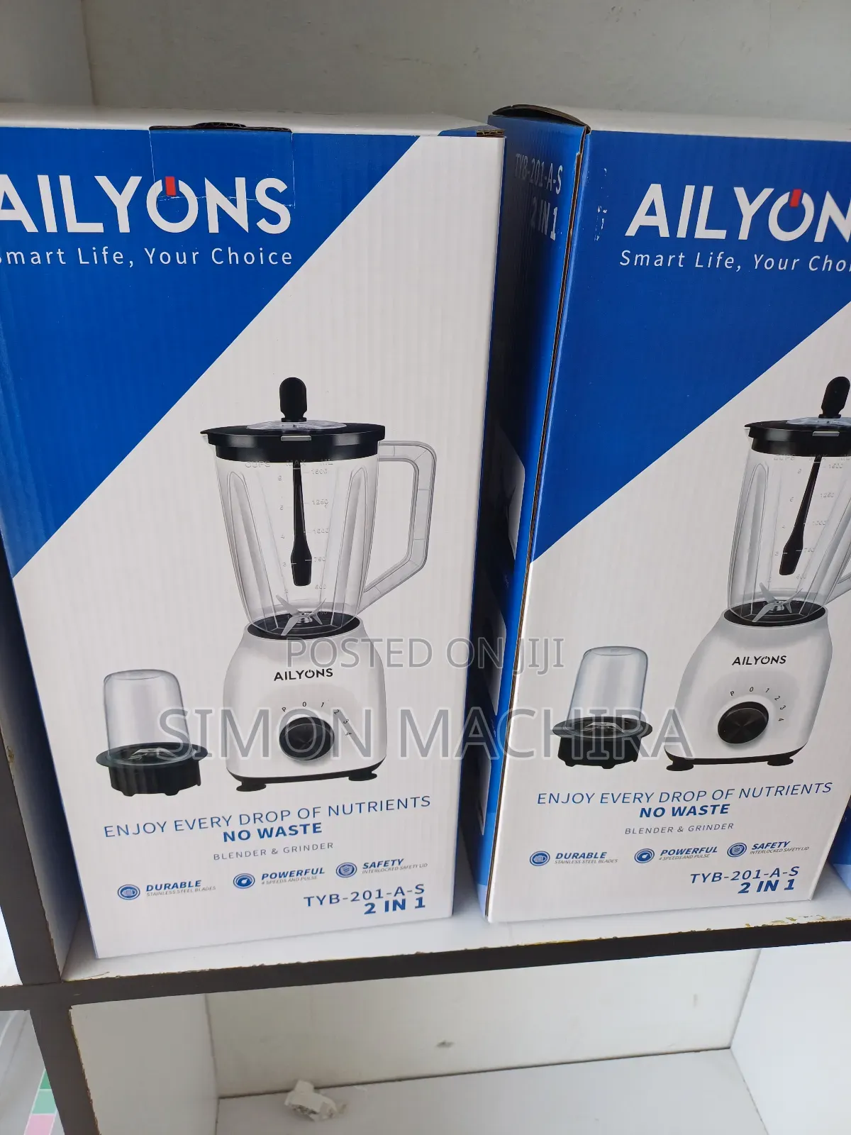 2 in 1 Ailyons Blender With Grinder Mill