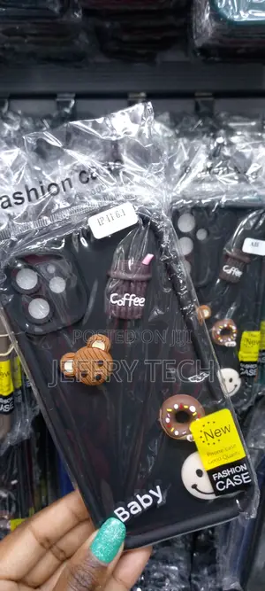Cute Cartoon 3D Ball Coffee Caseror iPhone 11 6.1 -Black-