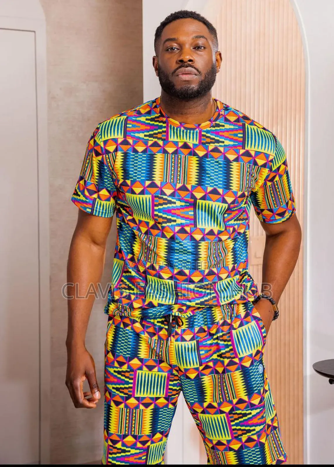 Kitenge Shirt and Short for Men