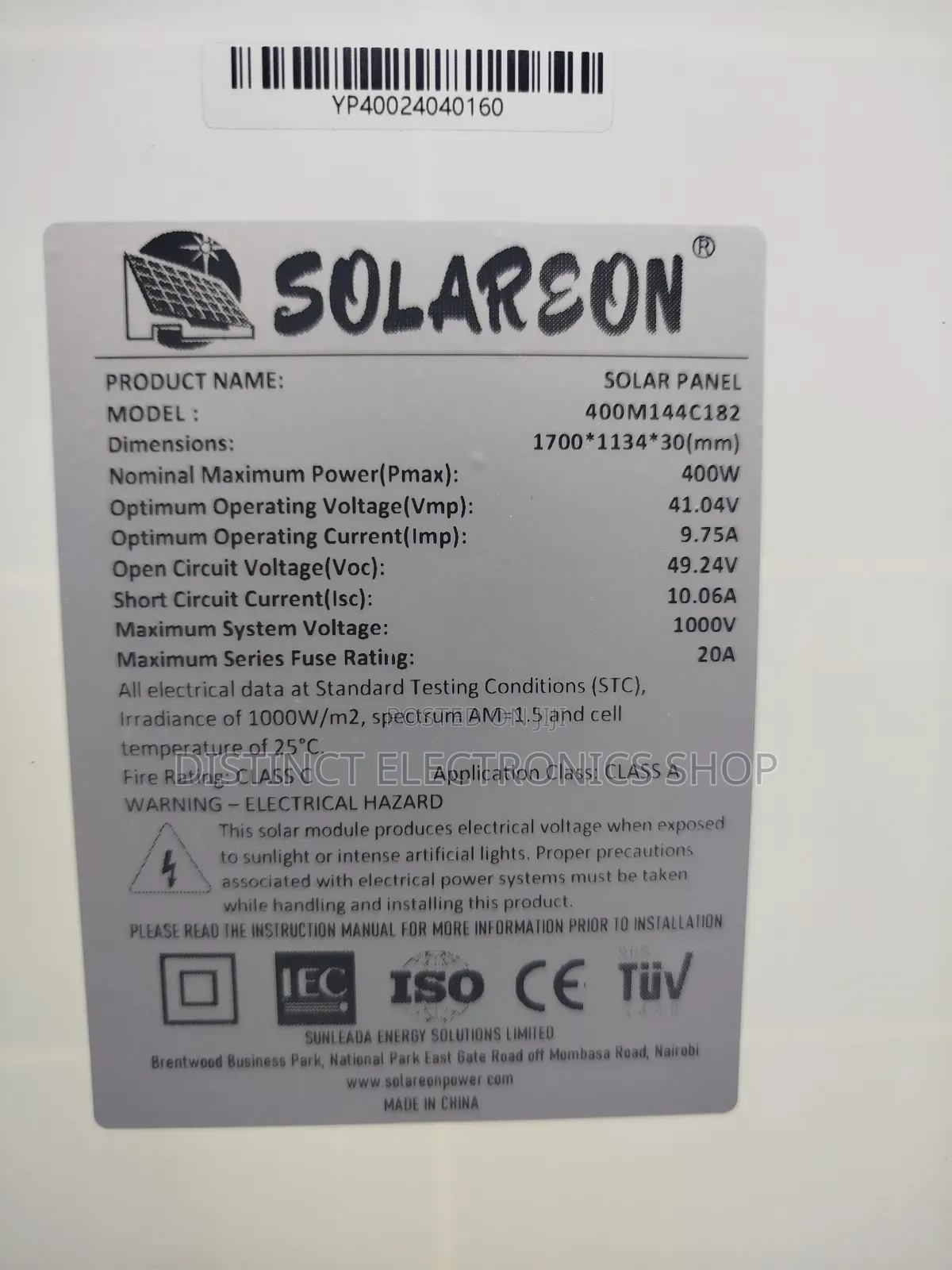 400watts Solareon Solar Panel