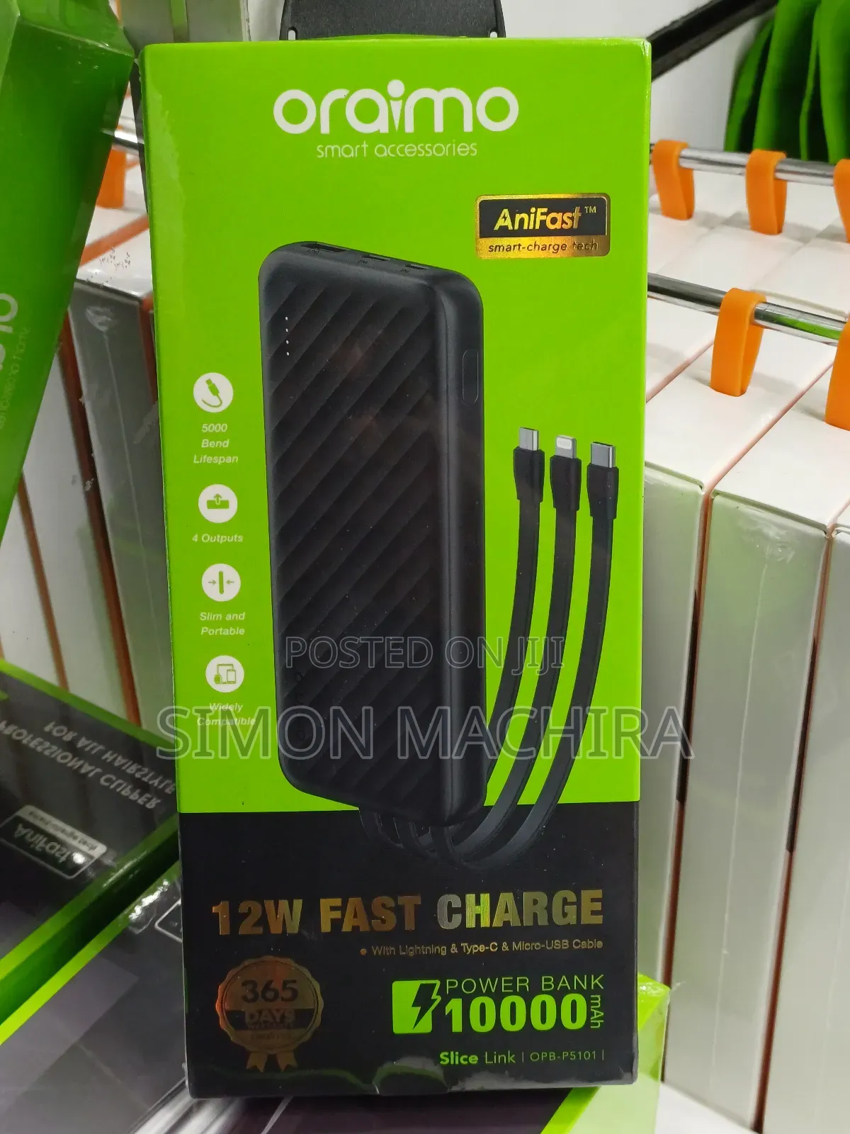 Oraimo Powerbank With Cable 10000mah