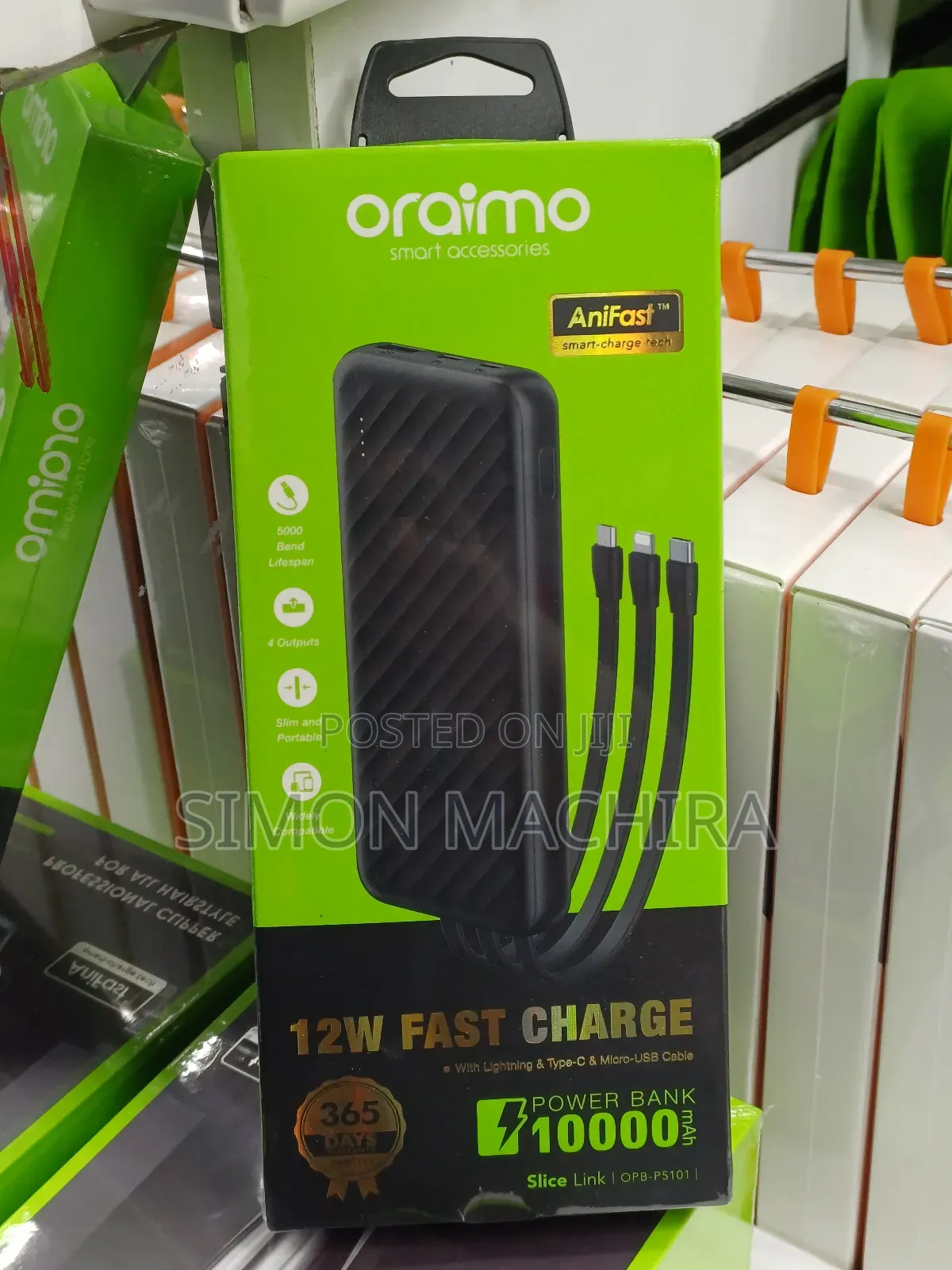 Oraimo Powerbank With Cable 10000mah