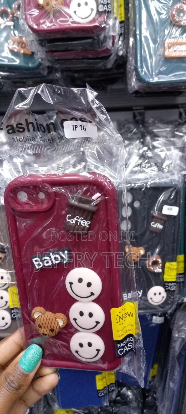 3D Cartoon Coffee Case for iPhone 7 Plus -Black - main view