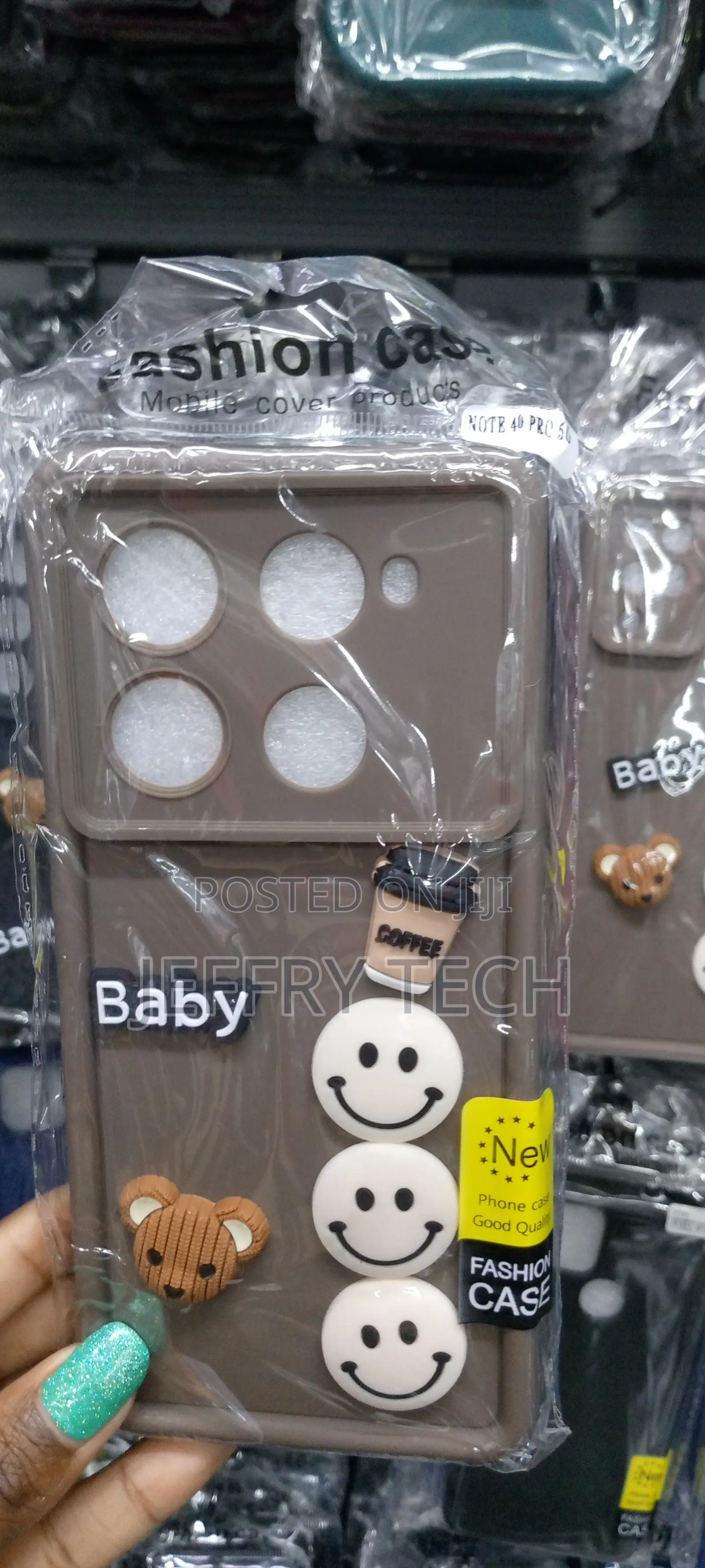 Cover With Coffee Silicon 3D Bear Ball for Note 4o Pro 5g