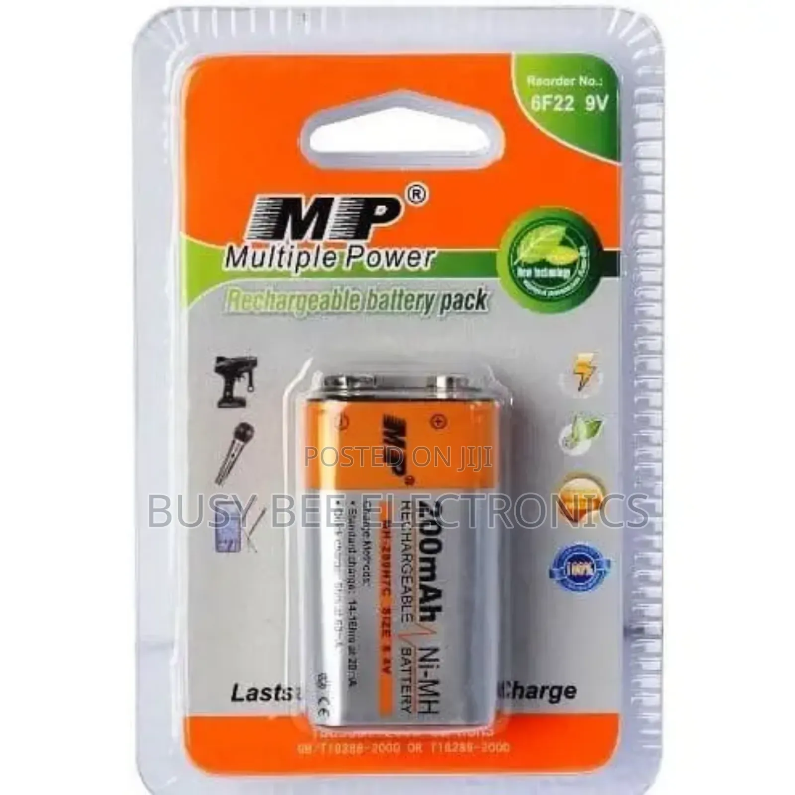 9V Mp Rechargeable Battery