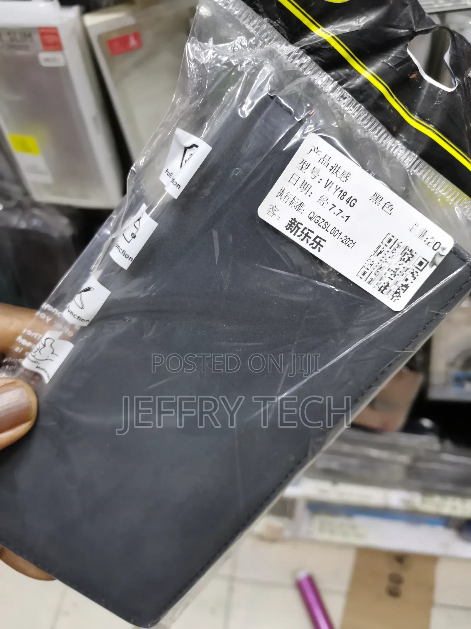 Flip Wallet Cover for Vivo Y18 4G -Black-