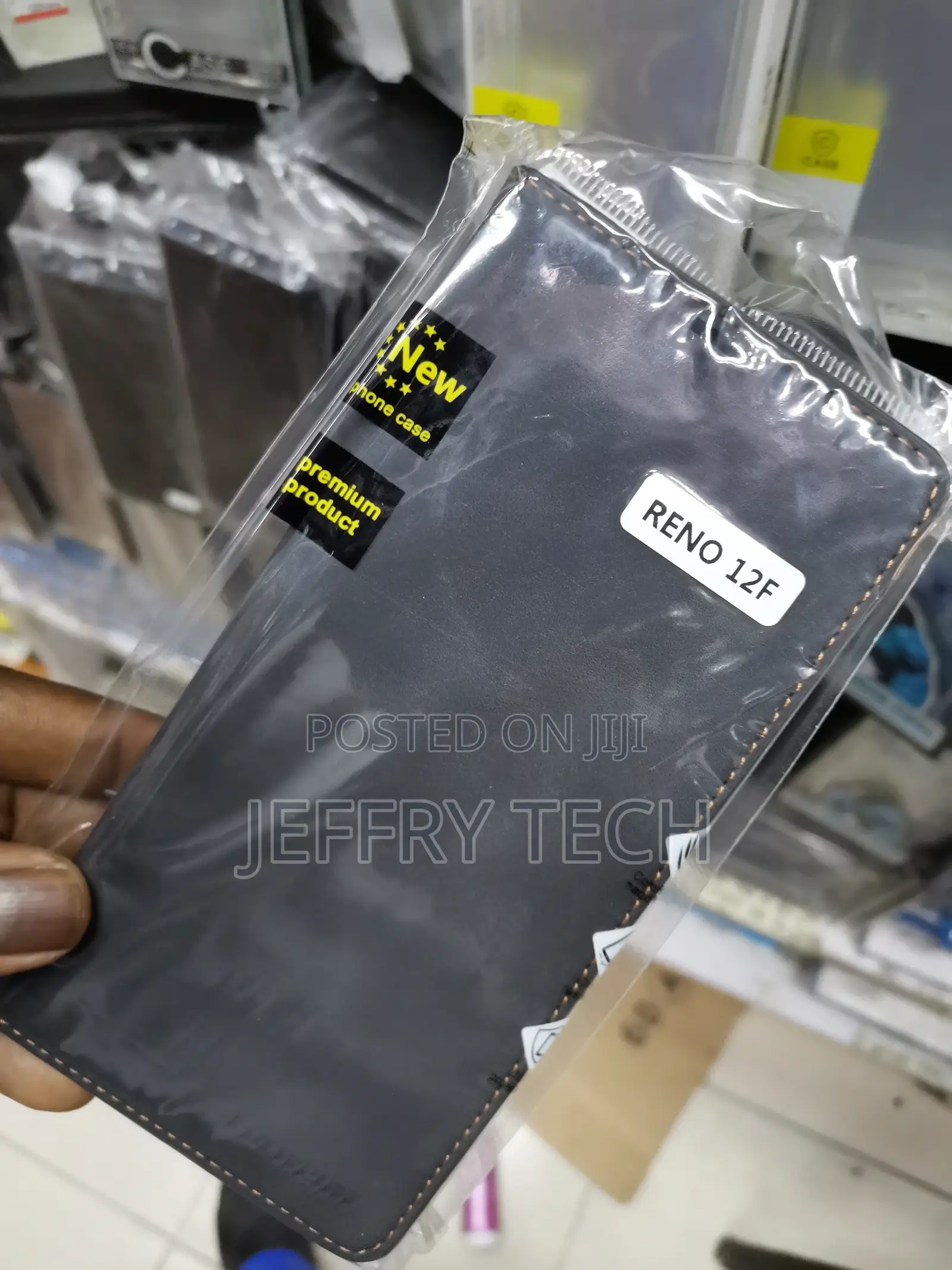Flip Case Cover for Oppo Reno 12F -Black-