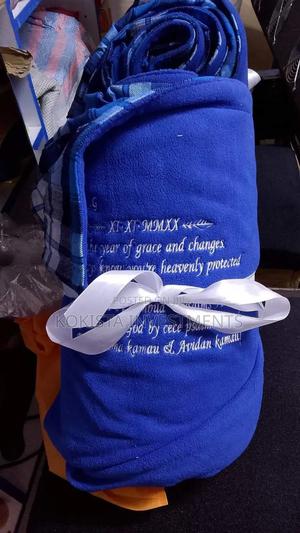 Blue Maasai Blanket With Fleece - main view