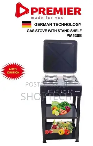 Premier 4 Burner Gas Cooker Floor Standing With Shelves