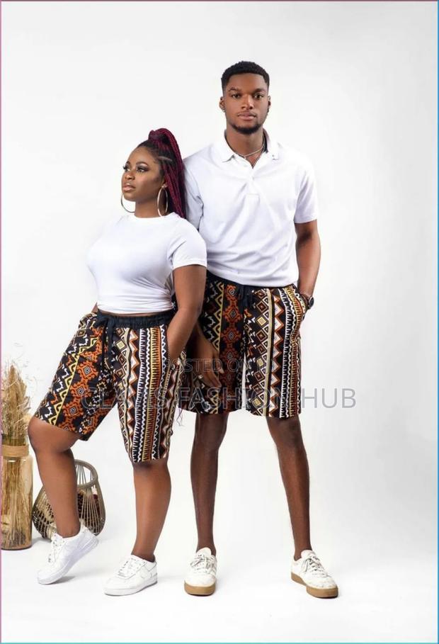 Couple Matching Kitenge Floral Shorts - thumbnail 2