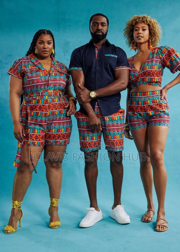 Couple Matching Kitenge Floral Shorts - thumbnail 3