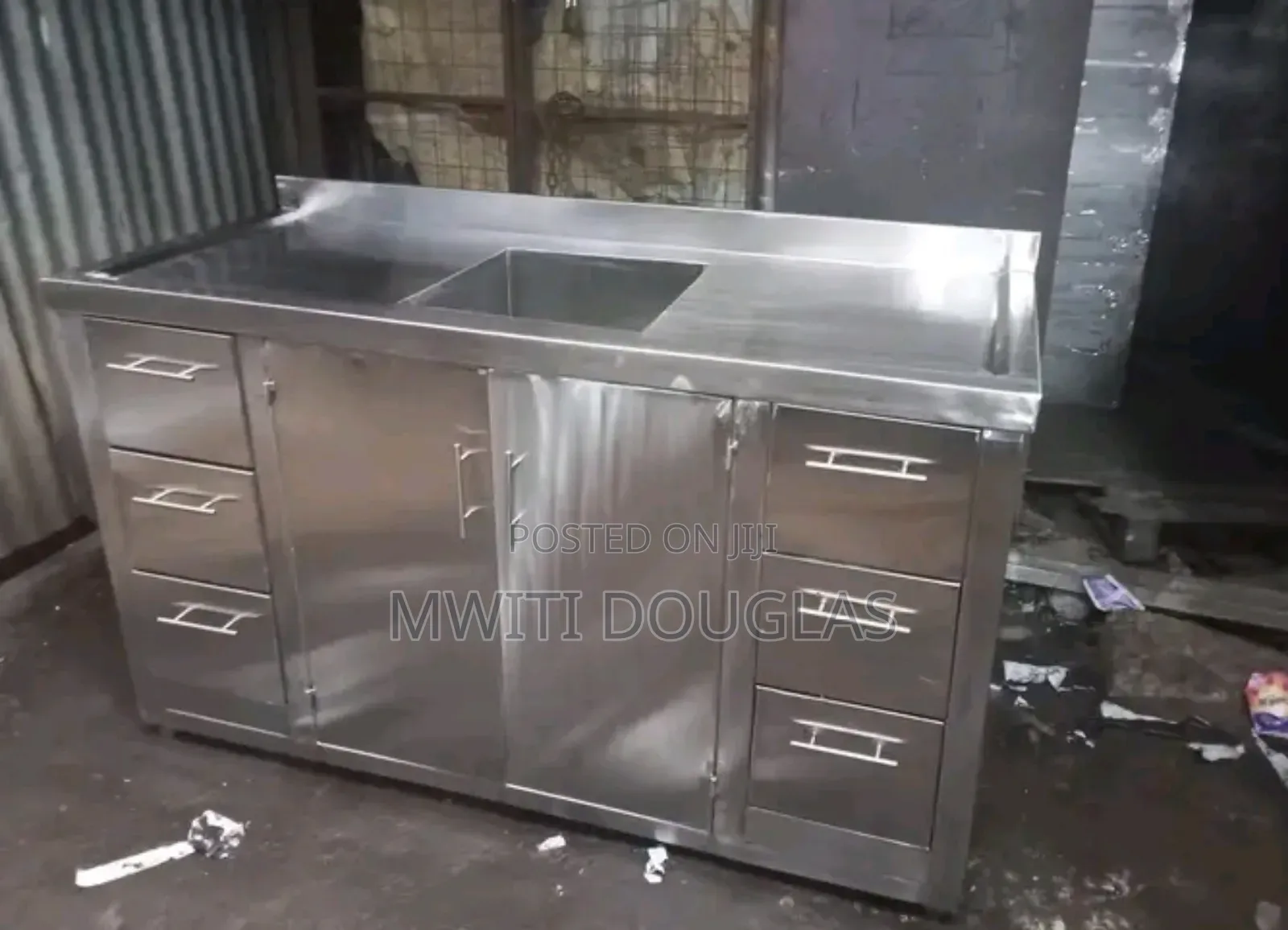 Unique Modern Stainless Cabinet With a Sink