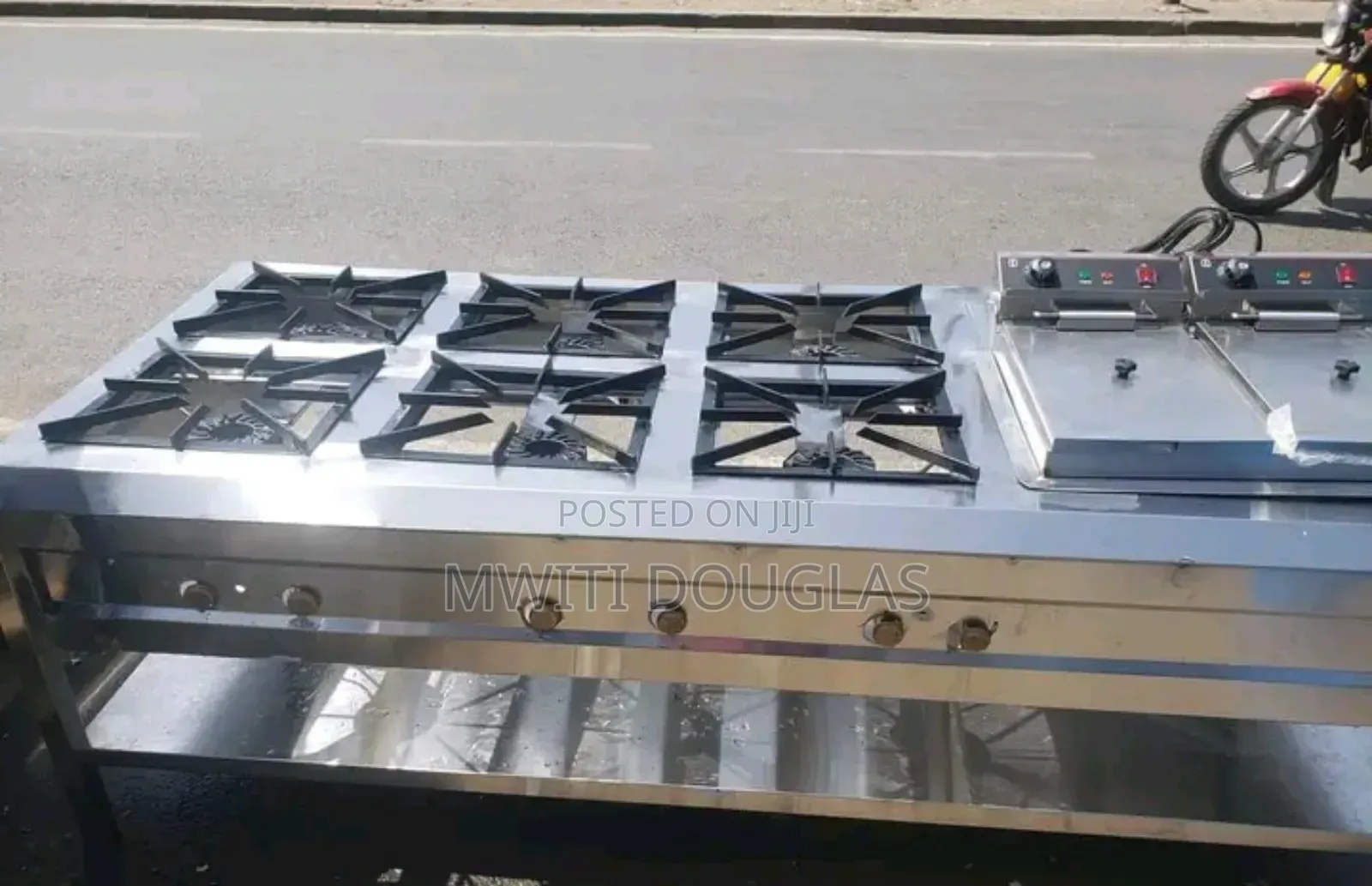 Six Burner and Imported Fryer Combined Unit