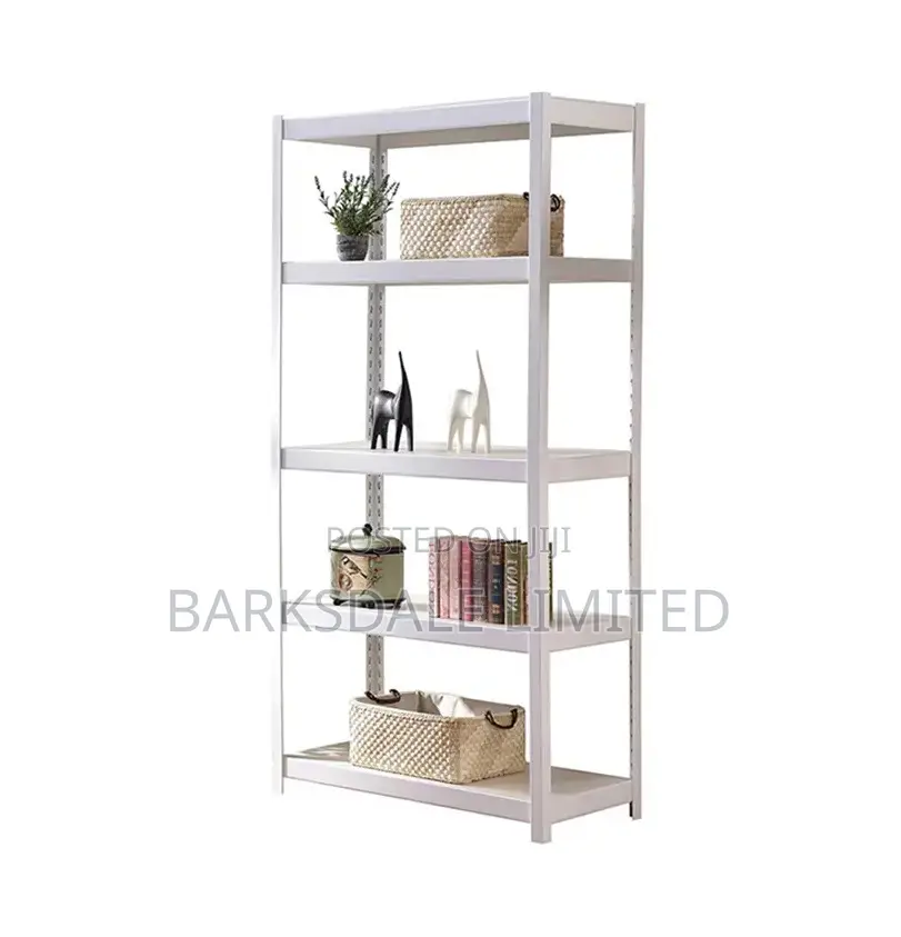 White Metal Adjustable Storage Shelving 5-Tier Shelves