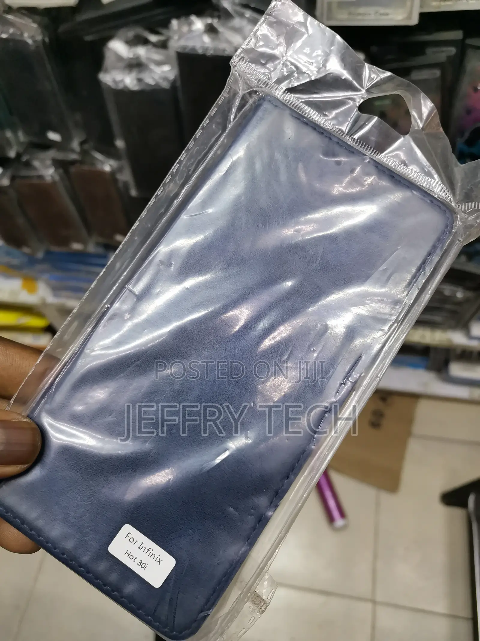 Leather Flip Cover for Infinix Hot 30i -Black-