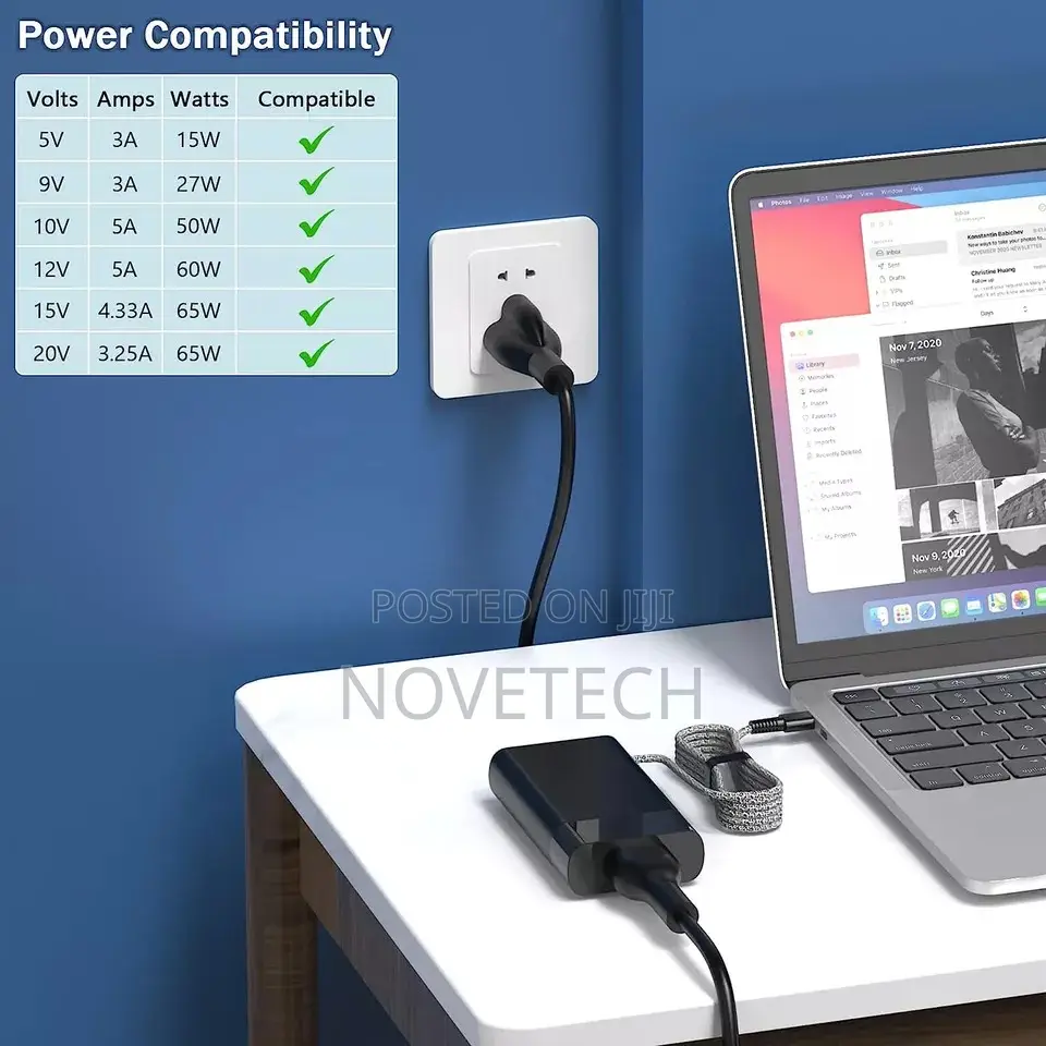 New 65W USB C Type-C Slim Charger Adapter for Laptop