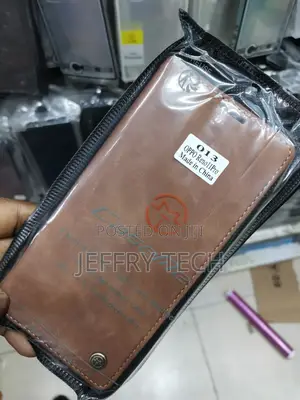 Leather Flip Cover for OPPO Reno 11 Pro -Brown-
