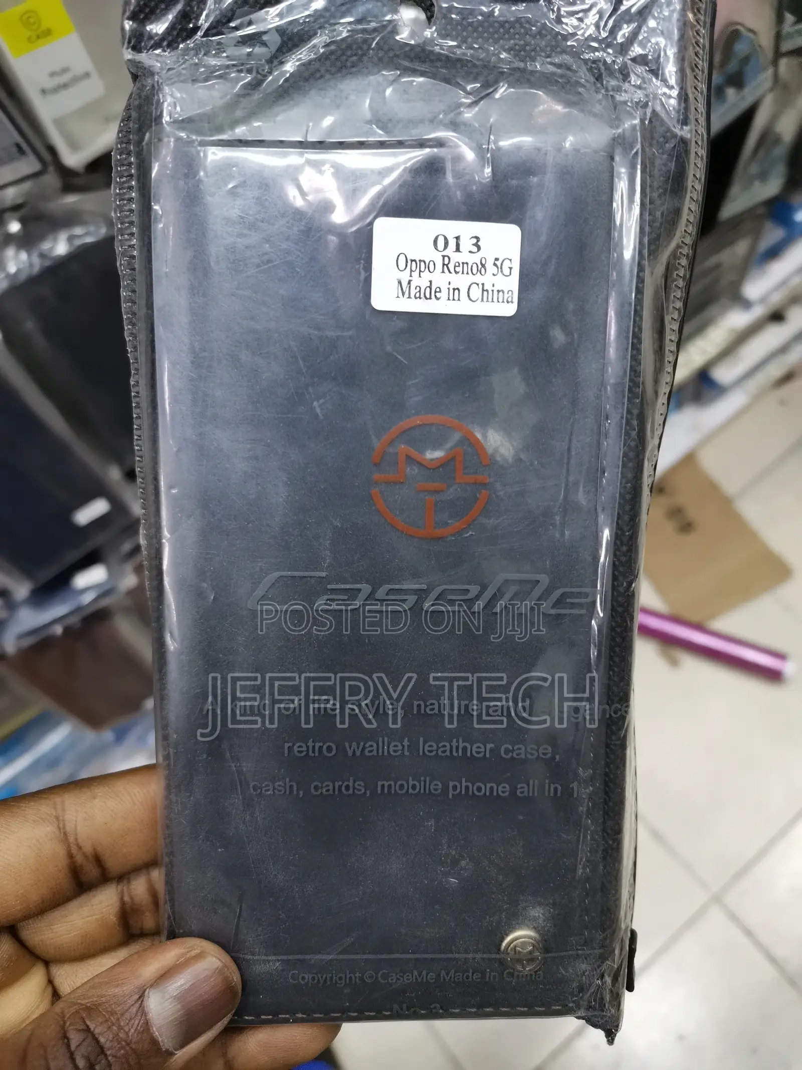 Leather Flip Case for Oppo Reno8 5G -Black-