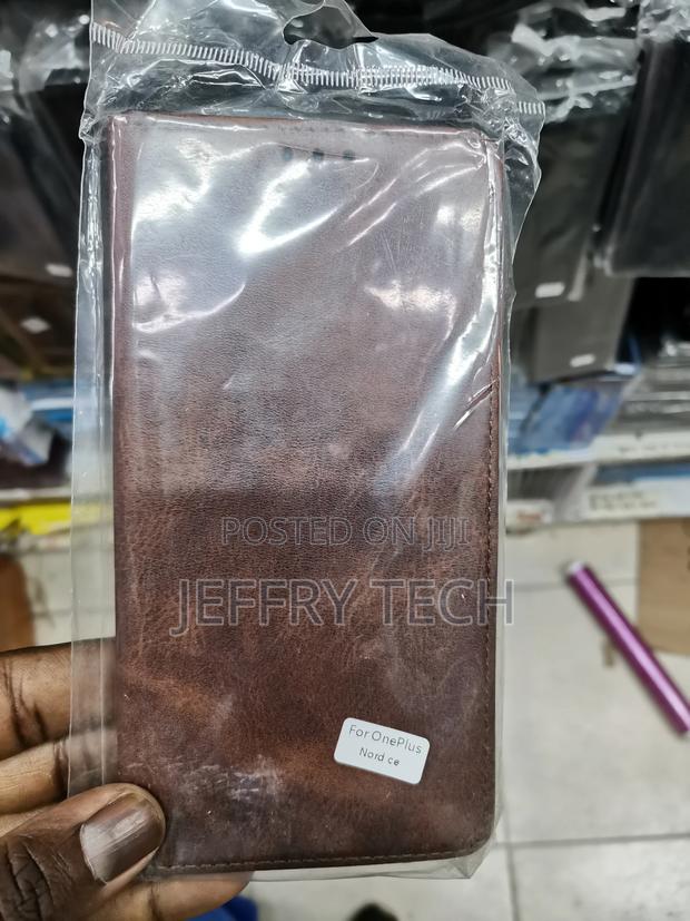 Oneplus Nord CE Leather Flip Cover -Brown-