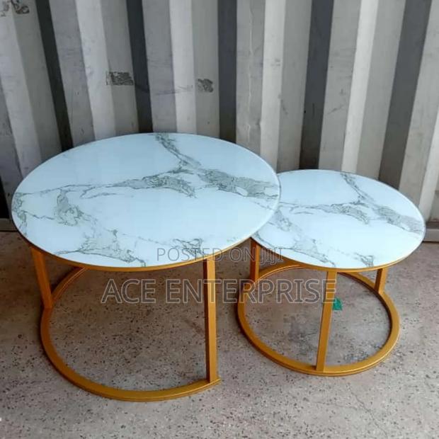 Nesting Coffee Table Glass Effect White Color - main view