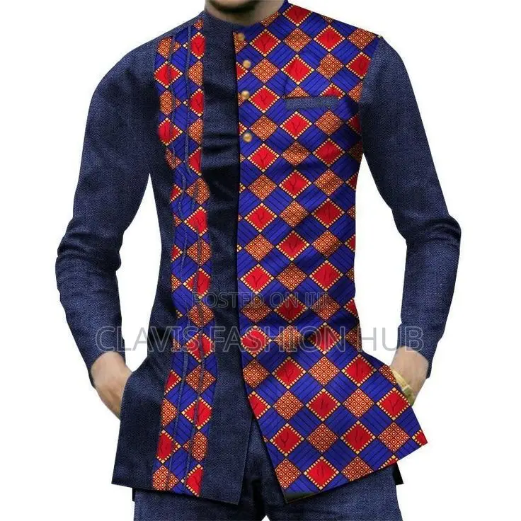 Multi Coloured Kitenge Shirt for Plus Size Men