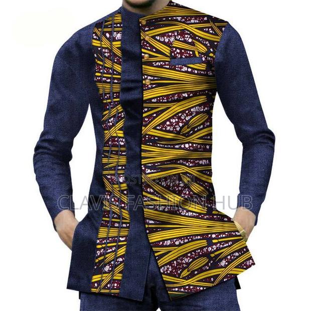 Multi Coloured Kitenge Shirt for Plus Size Men - thumbnail 2