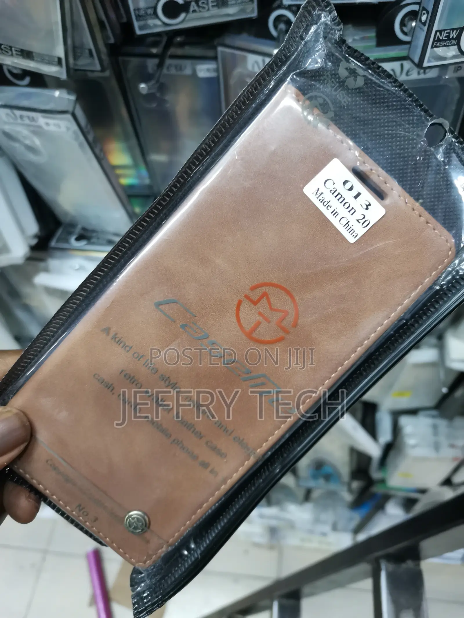 Leather Flip Case Cover for Tecno Camon 20 -Brown-