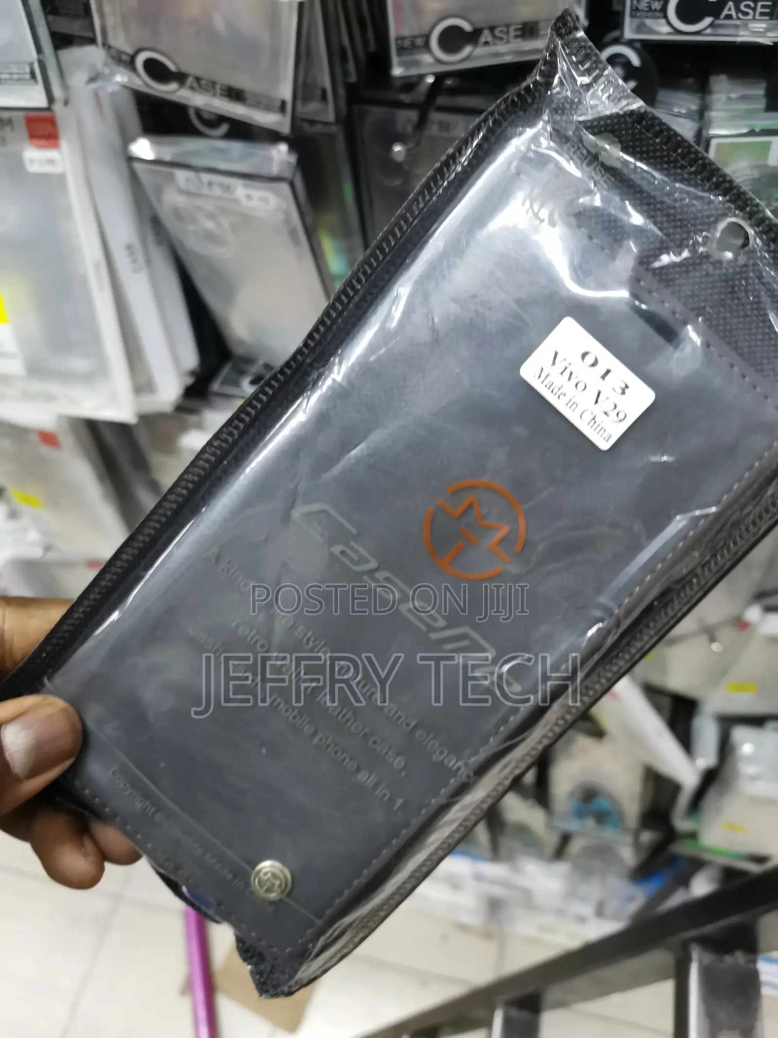 Leather Flip Case Cover for Vivo V29 -Black-