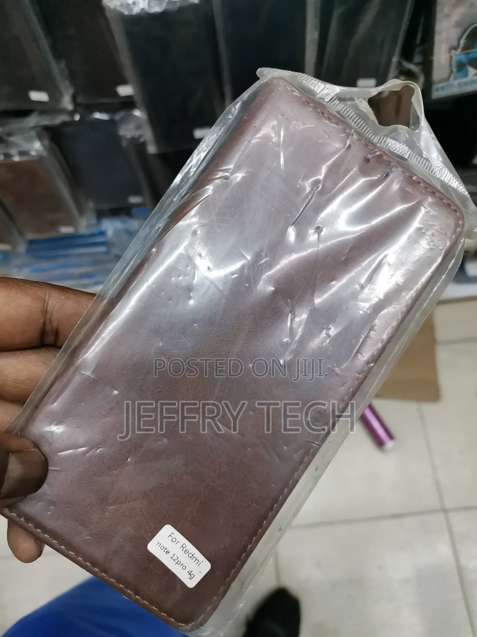 Leather Flip Case for Redmi Note 12 Pro 4G -Brown-