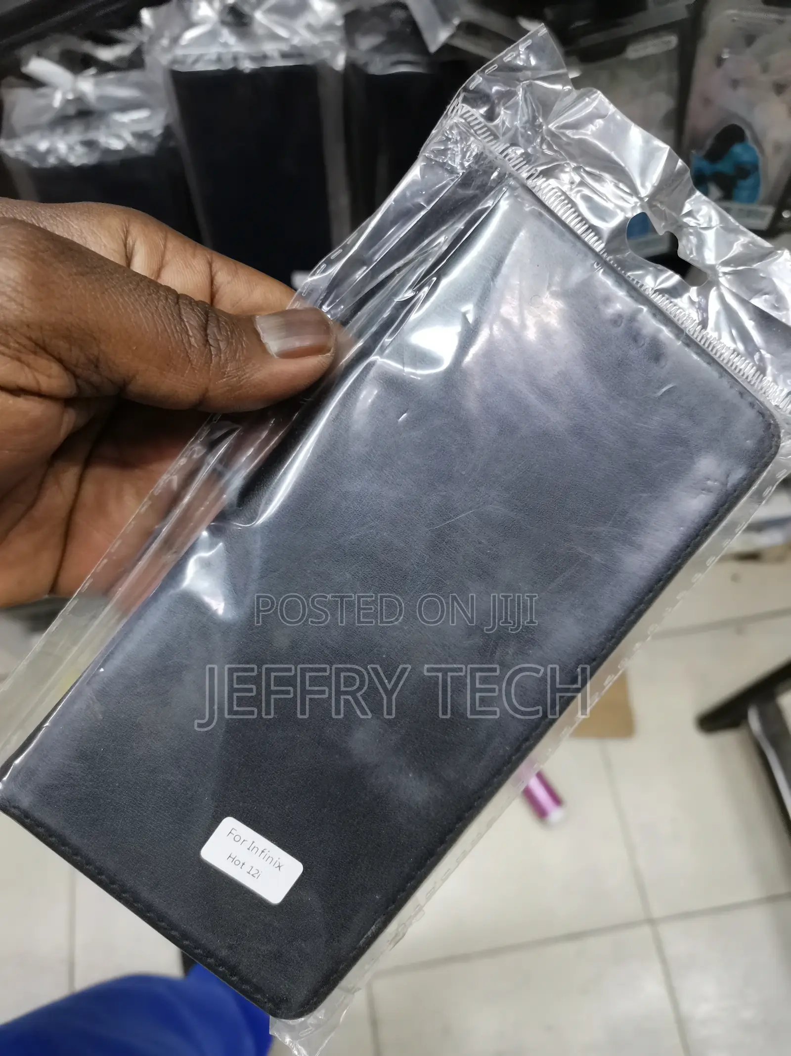 Leather Flip Case for Infinix Hot 12I - Black-