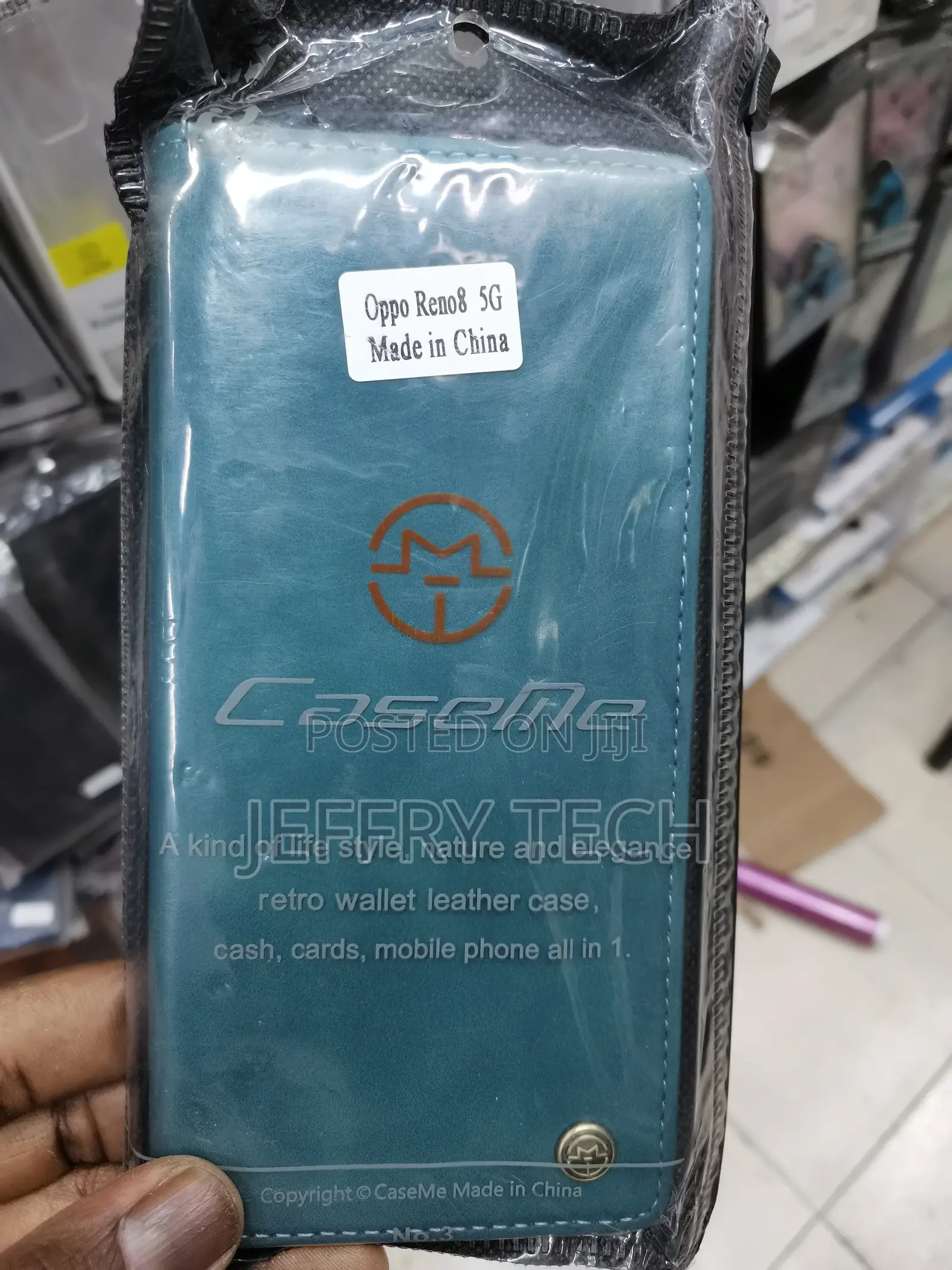 Leather Flip Cover for Oppo Reno8 5G -Green-