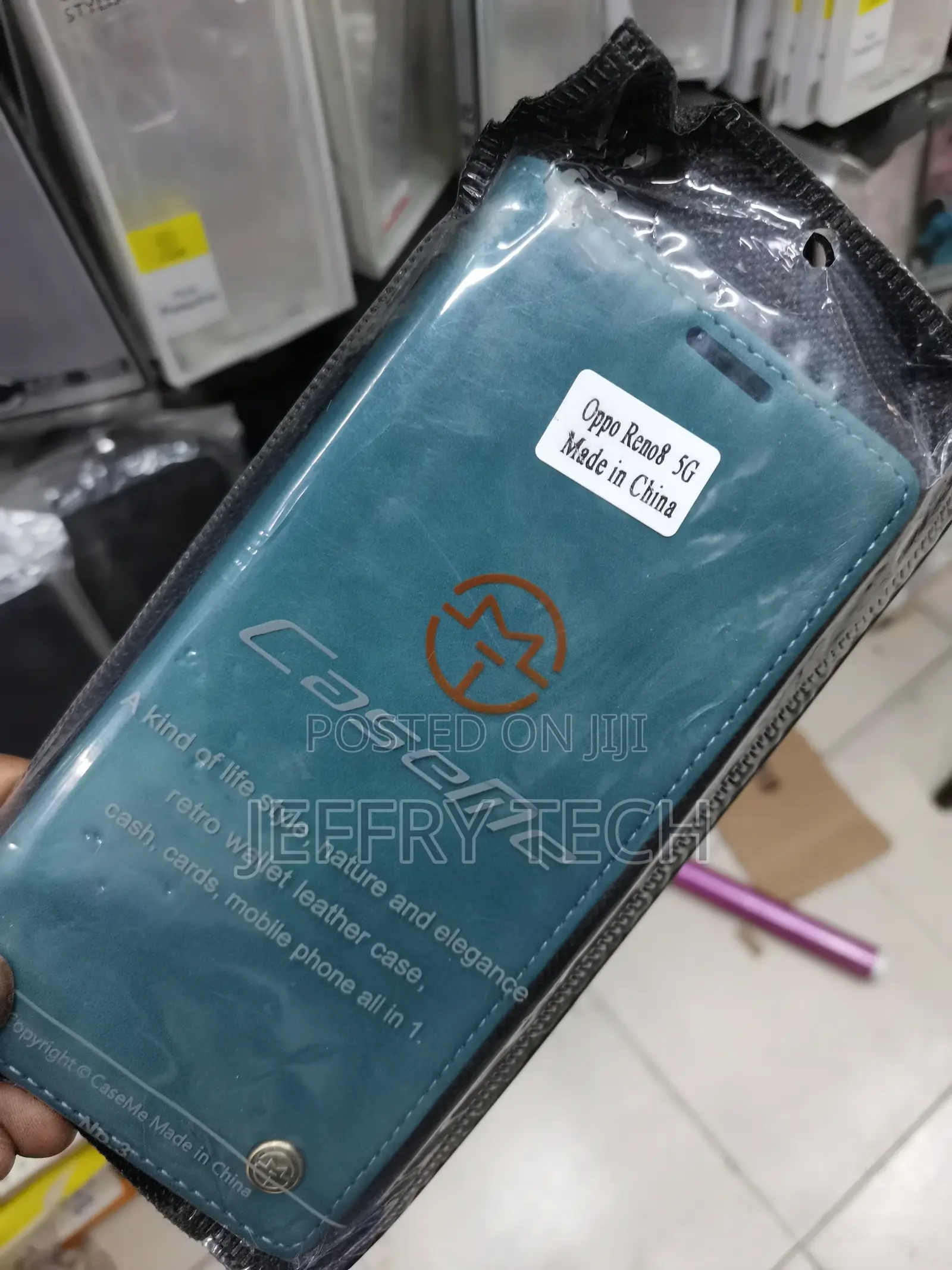 Leather Flip Cover for Oppo Reno8 5G -Green-