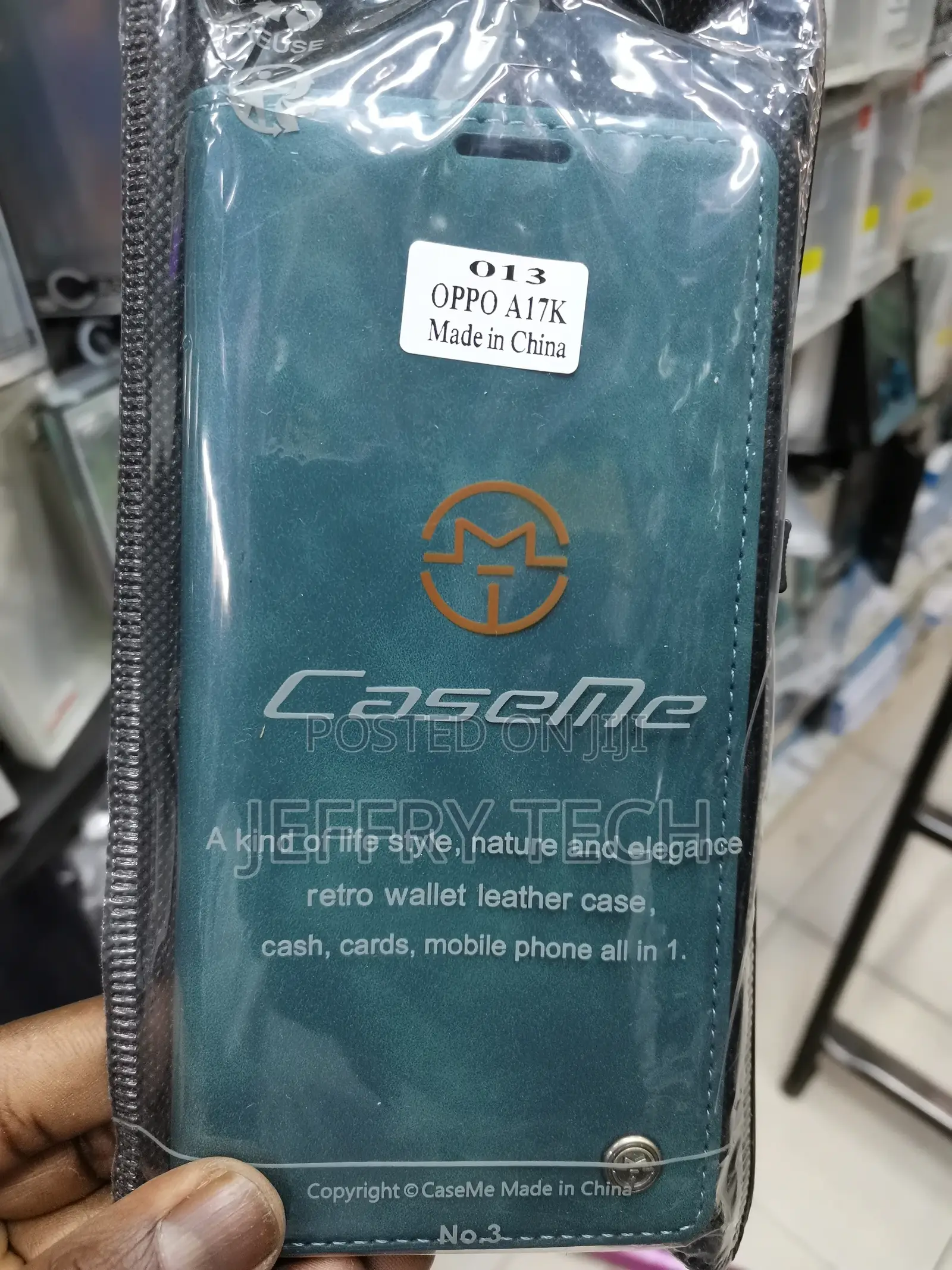 Leather Flip Case for Oppo A17 K -GREEN-