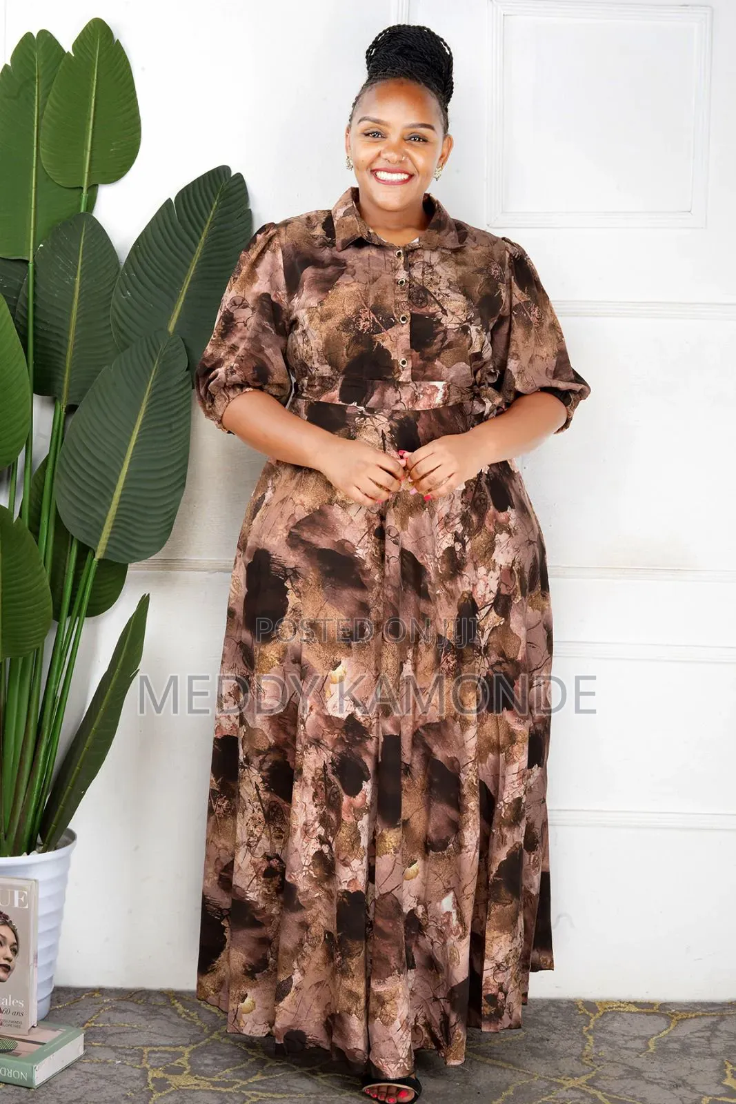 Brown ,Black Long Dress