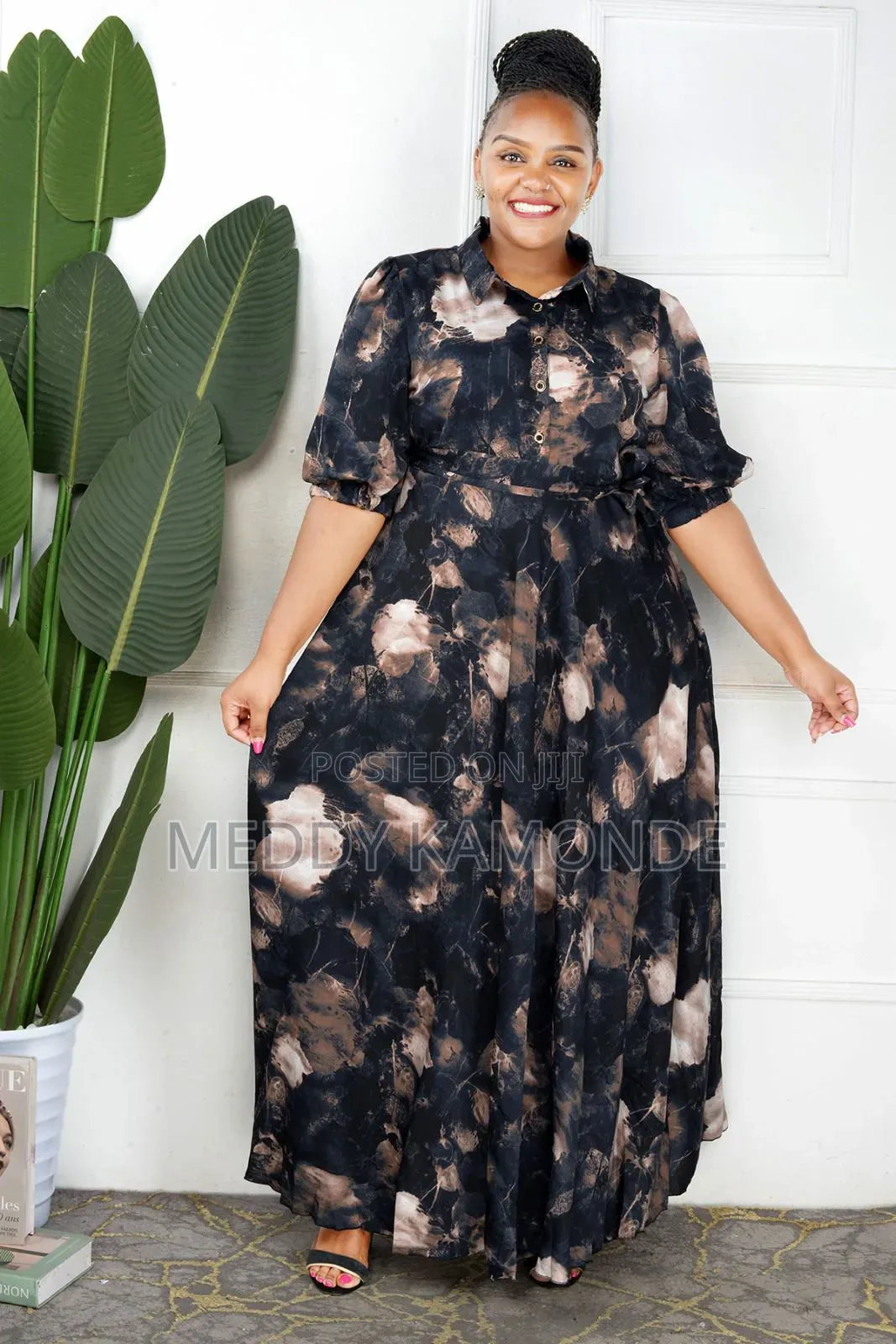 Brown ,Black Long Dress