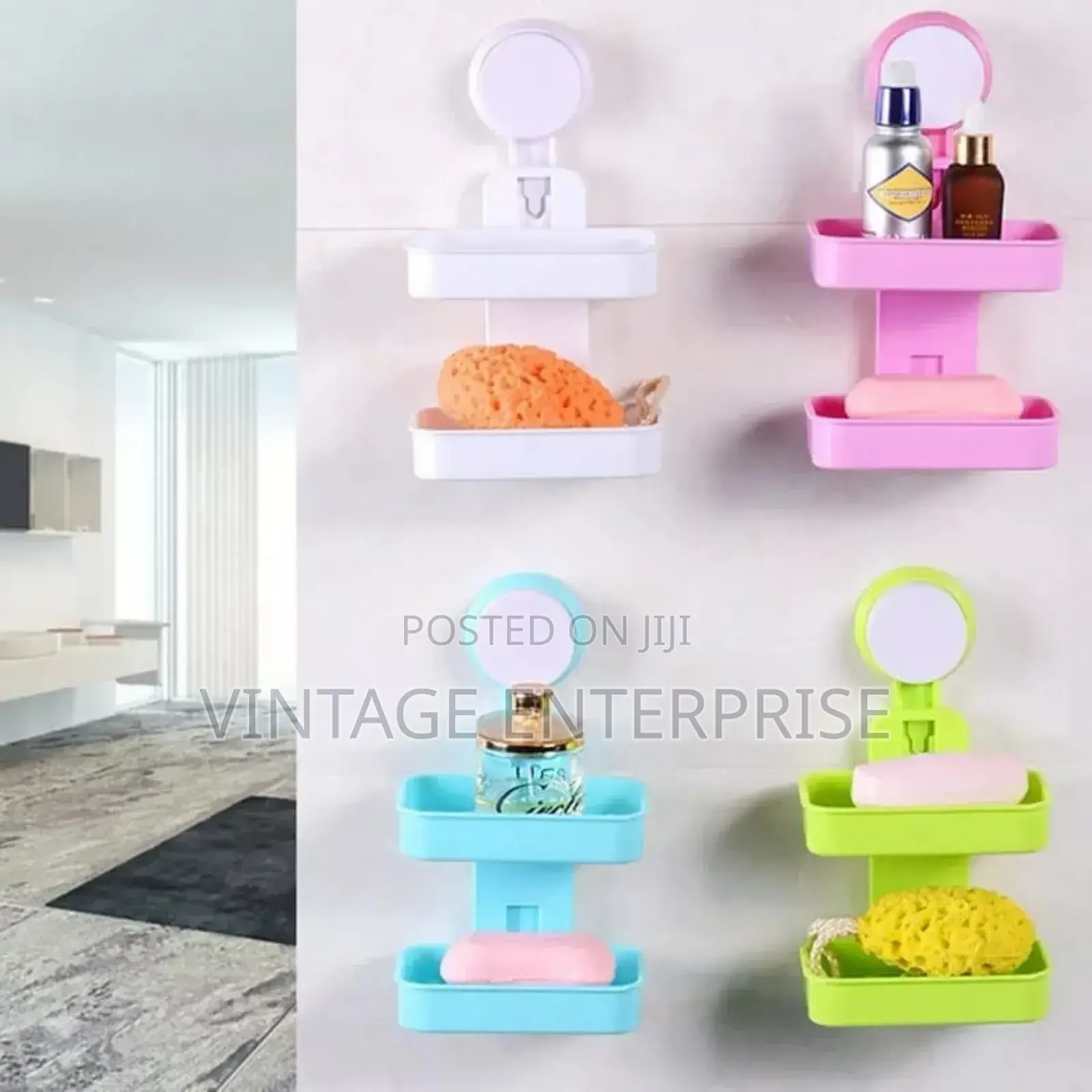 *Suction Double Soap Rack*