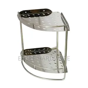 N002 ( BY 250 Double Corner Shelf With Towel Bar )