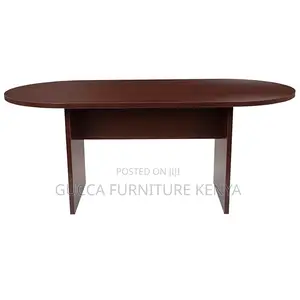 Conference Table: Mahogany Wooden Oval Conference Table
