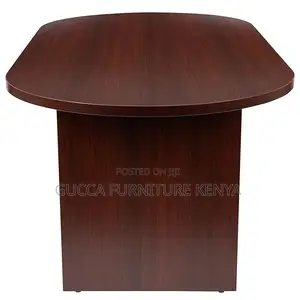Conference Table: Mahogany Wooden Oval Conference Table