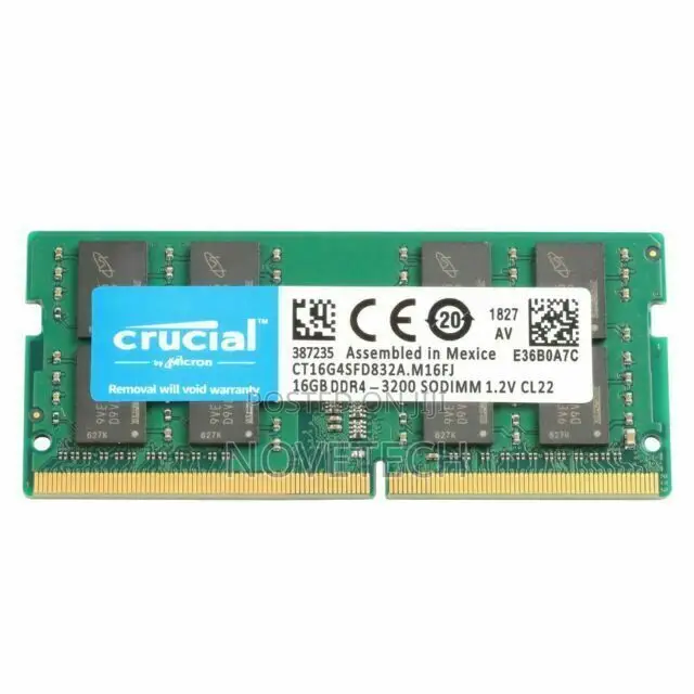 Crucial DDR4 16GB 3200mhz PC4 Laptop Memory RAM