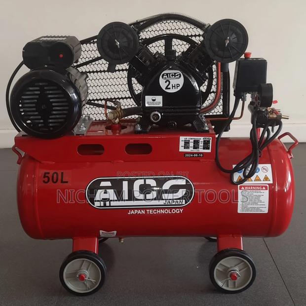 Aico Electric or Beltdriven Twinpiston 50ltrs Air Compressor - main view
