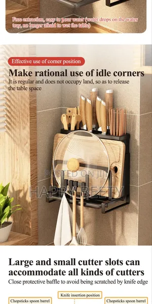 Knife Rack Wall Hanging Kitchen Chop Stick/Chopping Board