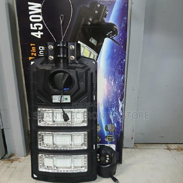 Color Night Vision V380 Solar Street Light With 4g CCTV Cam