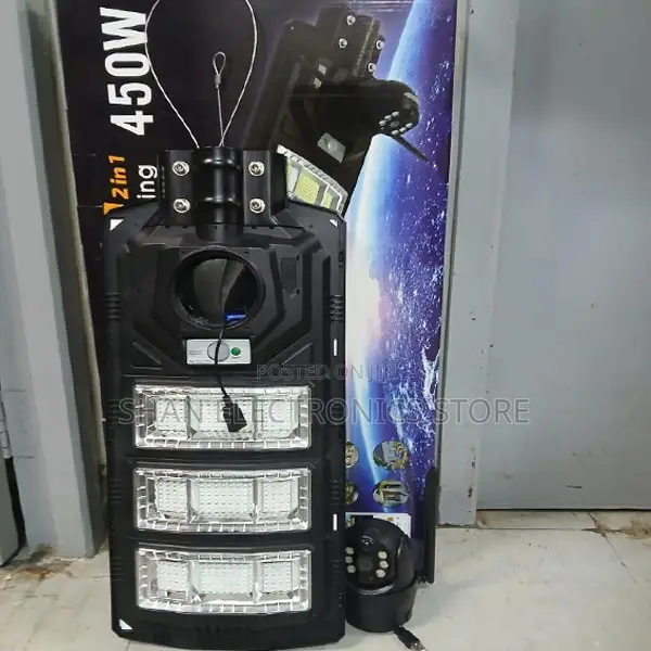 Color Night Vision V380 Solar Street Light With 4g CCTV Cam