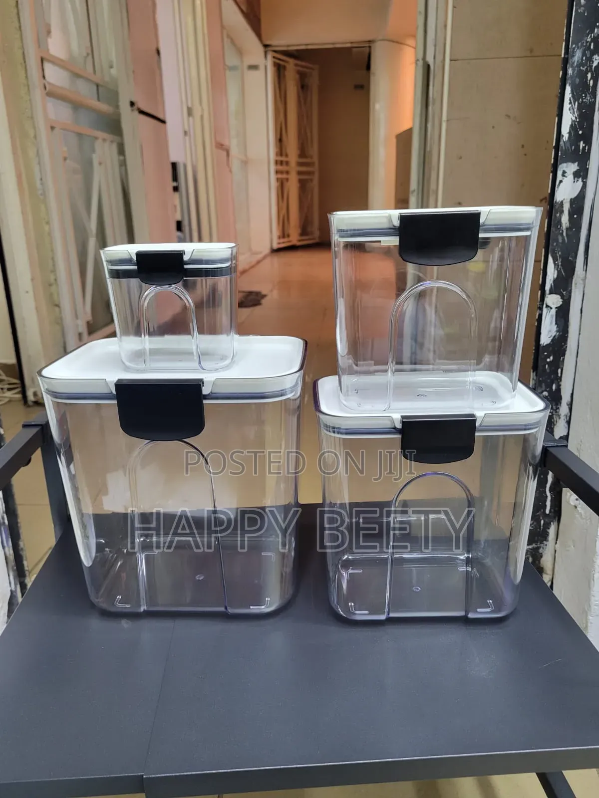 4pcs Airtight Storage Containers With Spoons