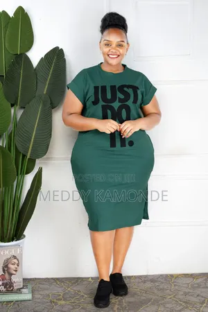Green Red T-Shirt Dress