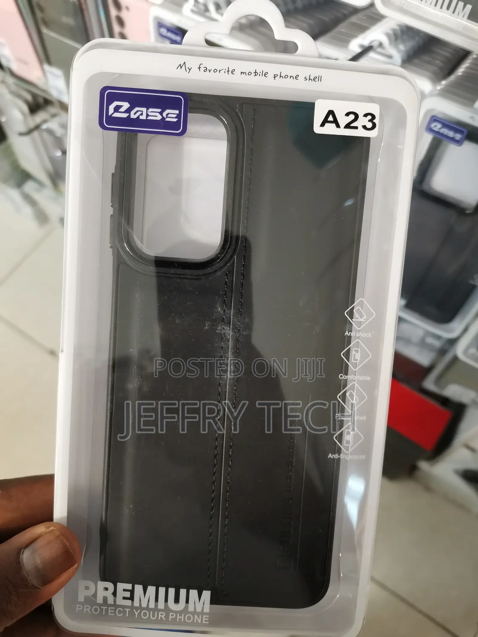 Samsung A23 Puloka Leather Mobile Pouch -Black