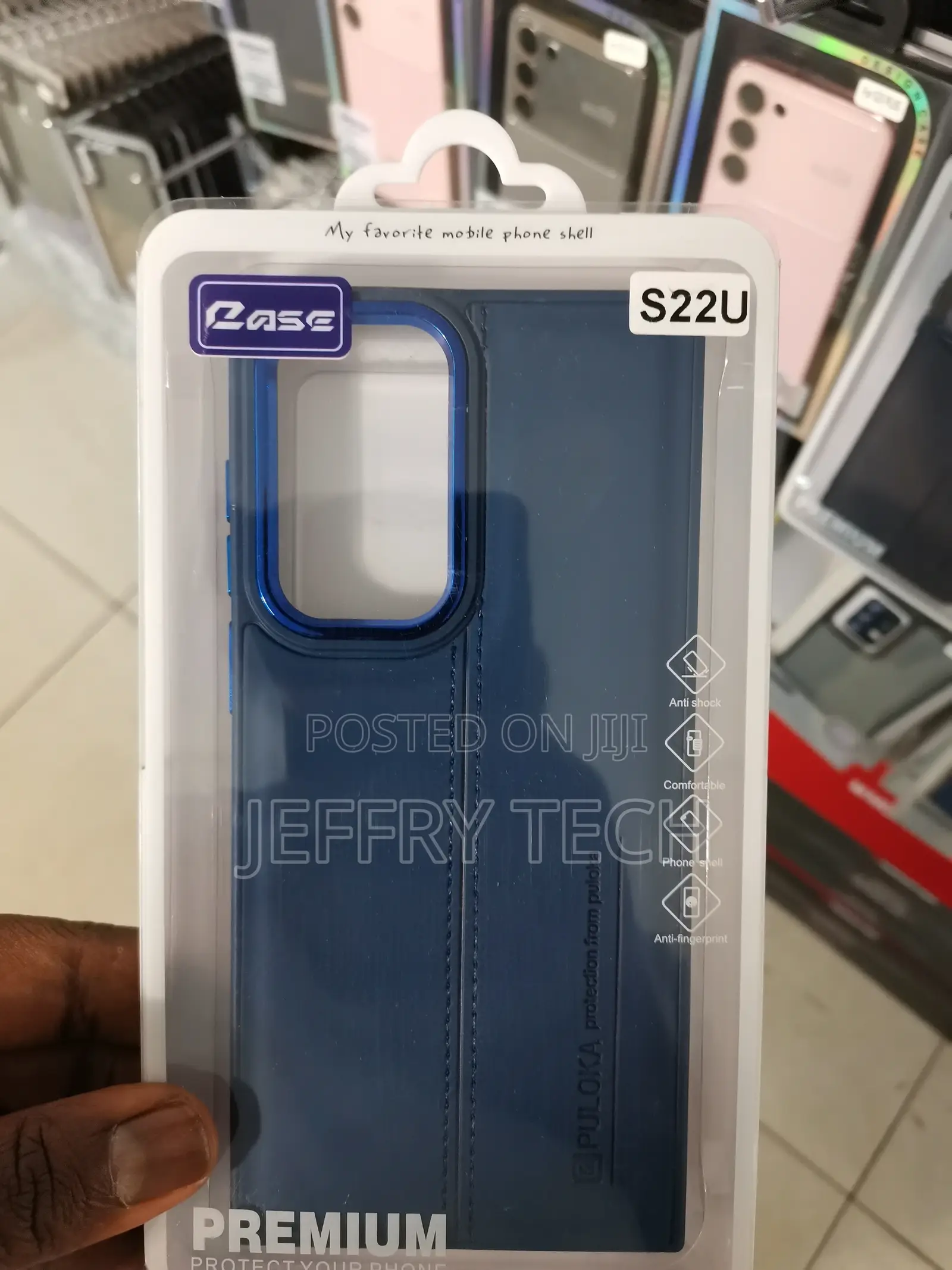 G S22 PULOKA LEATHER CASE for Samsunultra -Black
