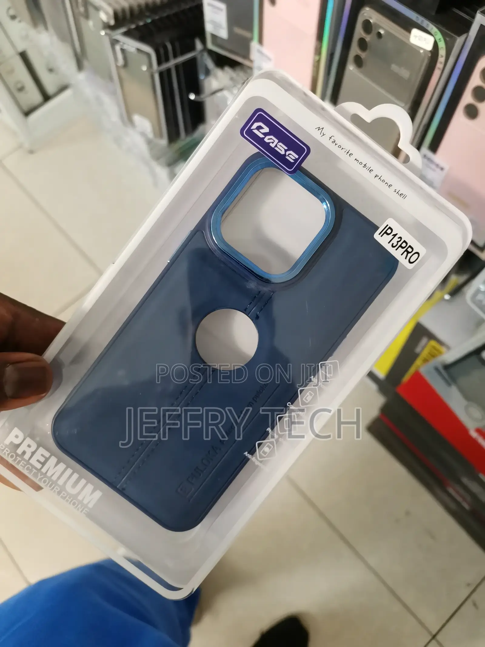 PULOKA Leather Case for iPhone 13 Pro -Blue