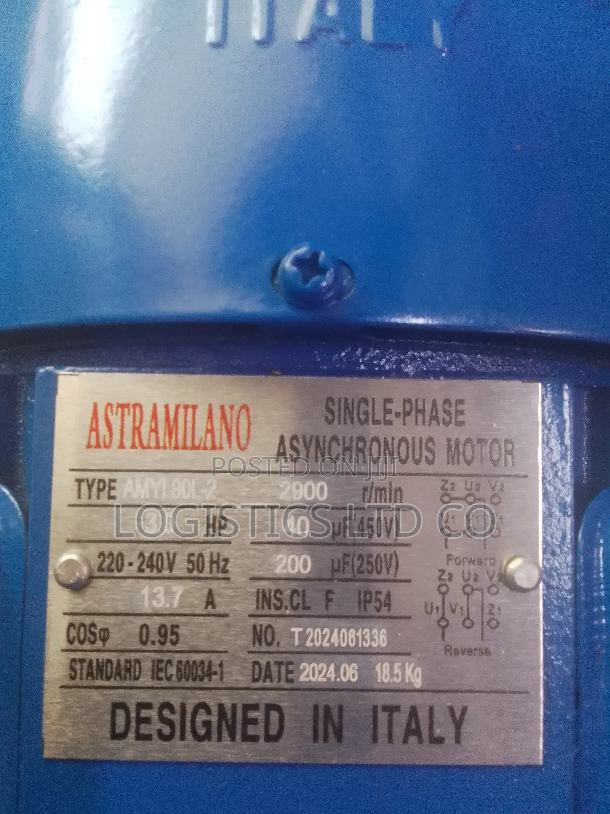 Astramilano Electric Motor 3hp Single Phase 2900rpm